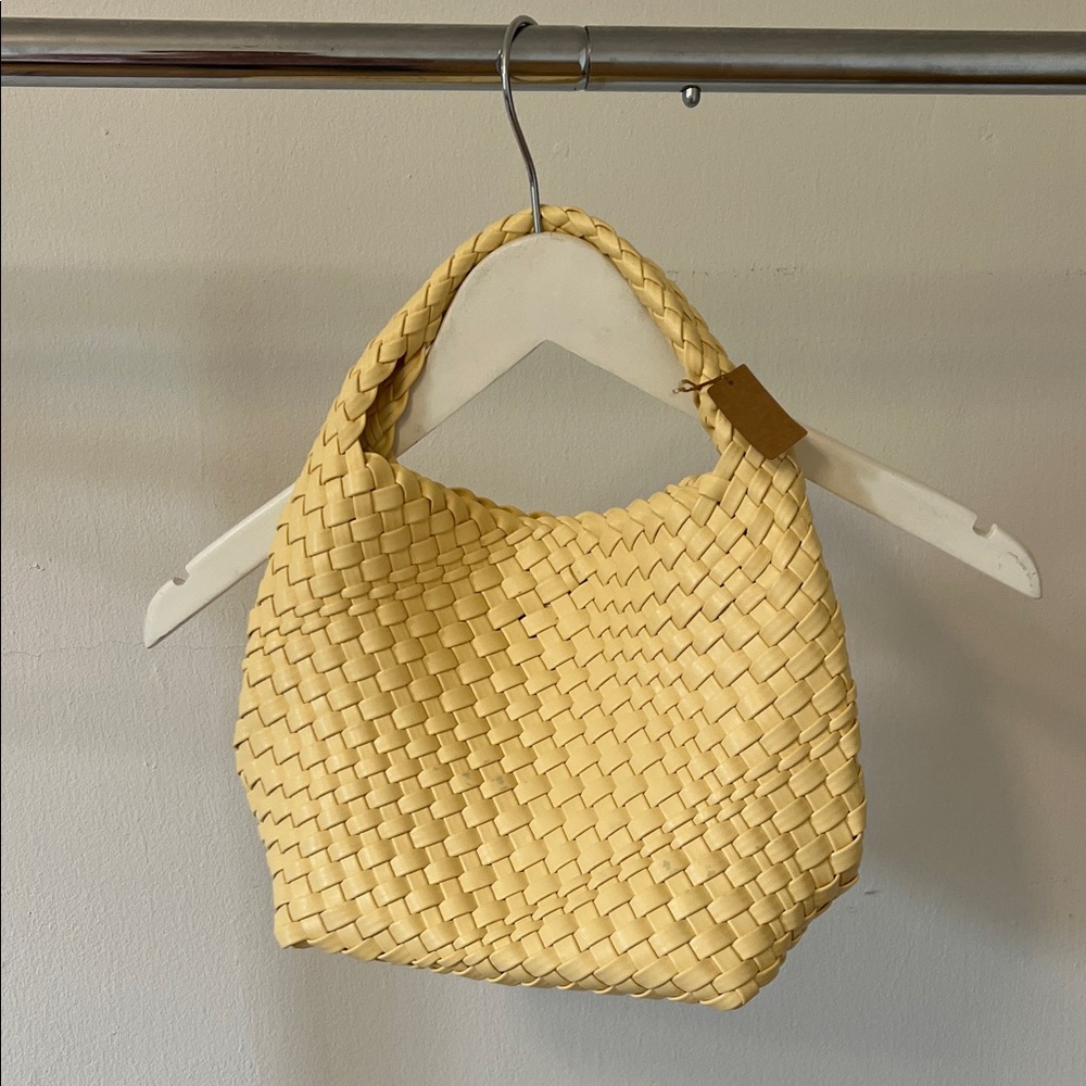 Butter Yellow Woven Handbag